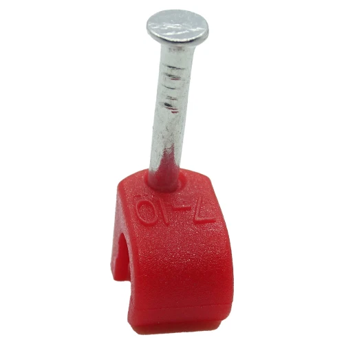 7 - 10mm Round Cable Clips - Red (Pack of 100)