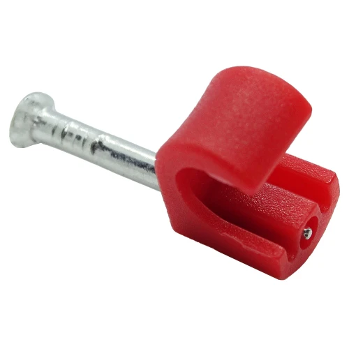 7 - 10mm Round Cable Clips - Red (Pack of 100) | Nail-In Cable Clips | Vital Parts