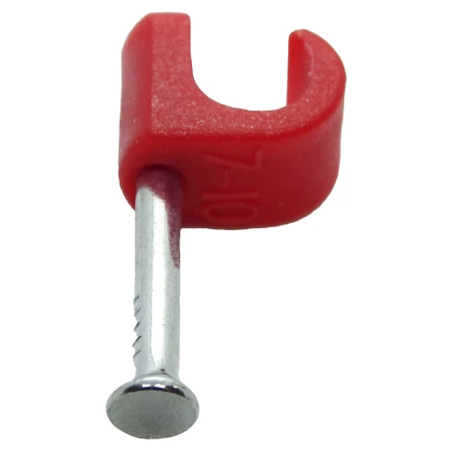 7 - 10mm Round Cable Clips - Red (Pack of 100) | Nail-In Cable Clips | Vital Parts