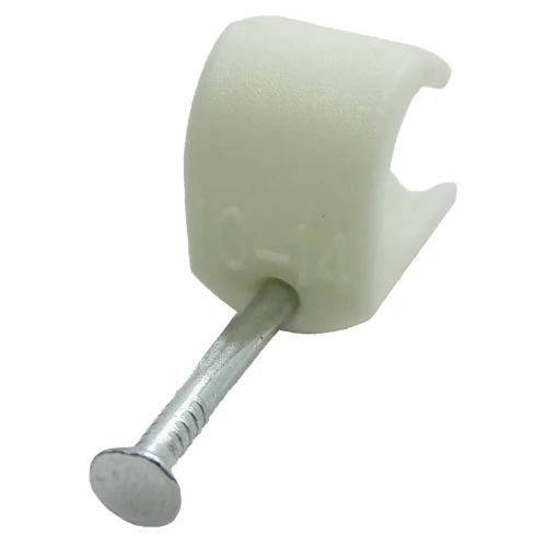 7 - 10mm Round Cable Clips - White (Pack of 100)