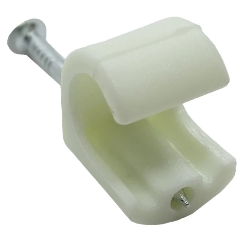 10 - 14mm Round Cable Clips - White (Pack of 100) | Nail-In Cable Clips | Vital Parts