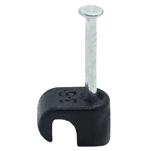14 - 20mm Round Cable Clips - Black (Pack of 50) | Nail-In Cable Clips | Vital Parts
