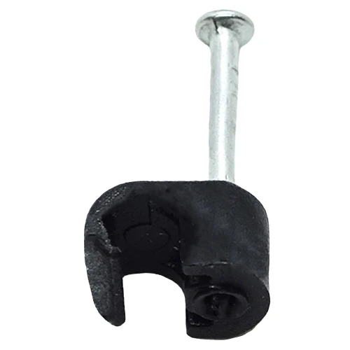 14 - 20mm Round Cable Clips - Black (Pack of 50) | Nail-In Cable Clips | Vital Parts
