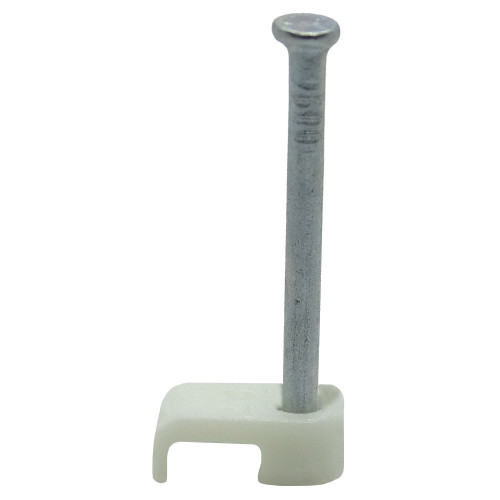 4.5mm Bell Wire Cable Clips - White (Pack of 100) | Nail-In Cable Clips | Vital Parts