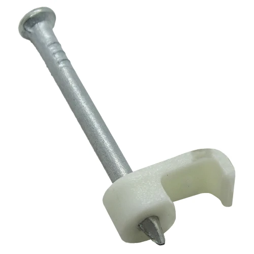 4.5mm Bell Wire Cable Clips - White (Pack of 100) | Nail-In Cable Clips | Vital Parts