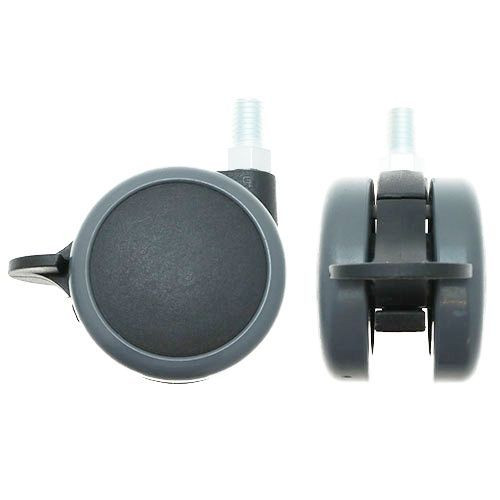 125mm Braked Conductive Threaded Castor Wheel - M12 x 20mm Thread (For Hard Floors) | 35kg