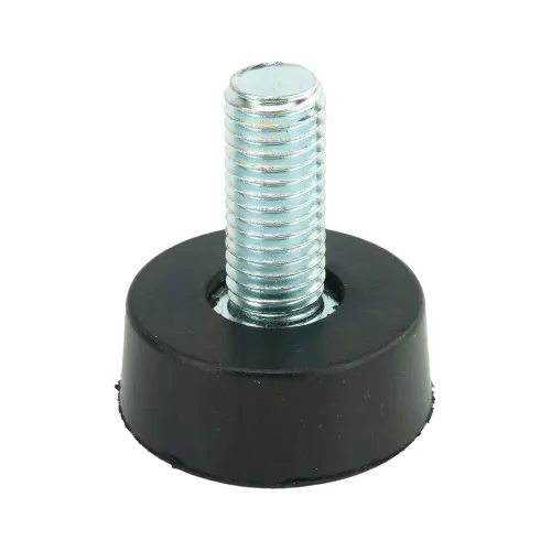M12 x 25mm Tapered Rubber Foot - 40mm Base | Rubber & BZP Steel