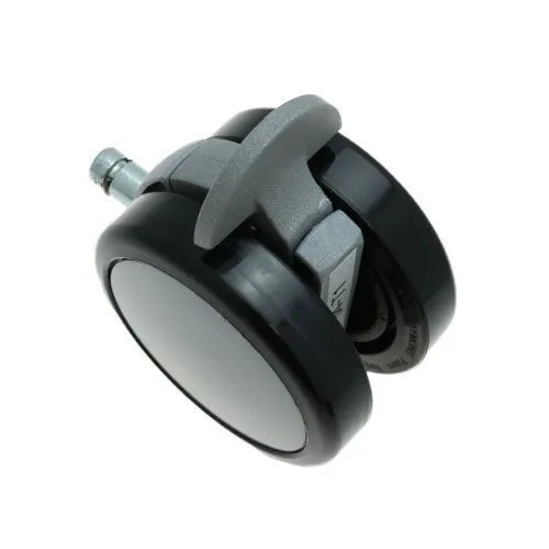 75mm Braked Stem Castor Wheel - 11mm x 22mm Stem (For Hard Floor) | 75kg
