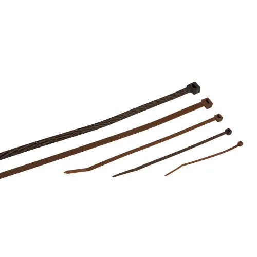 Brown Plastic Cable Tie, 7.6mm x 370mm (Pack of 100)