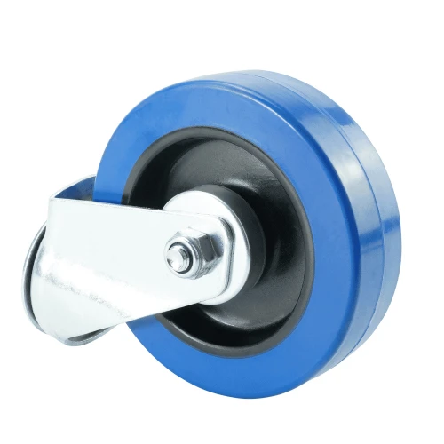 100mm Bolt Hole Blue Elastic Castors | Heavy duty wheels