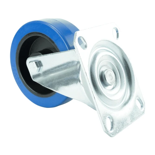 100mm Blue Elastic Top Plate Castor  | Vital Parts
