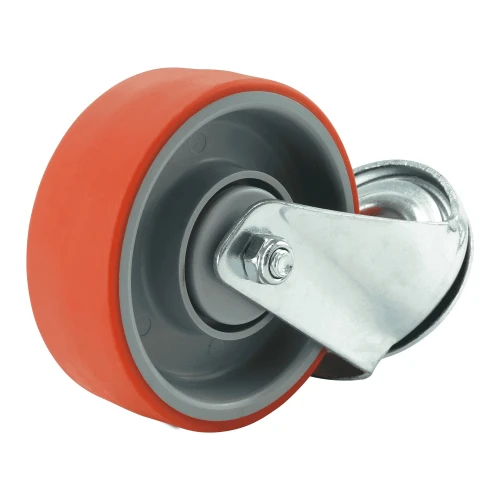 80mm Red Polyurethane Industrial Castors | Heavy duty wheels