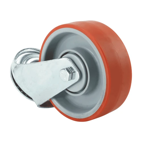 80mm Red Polyurethane Industrial Castors | Heavy duty wheels