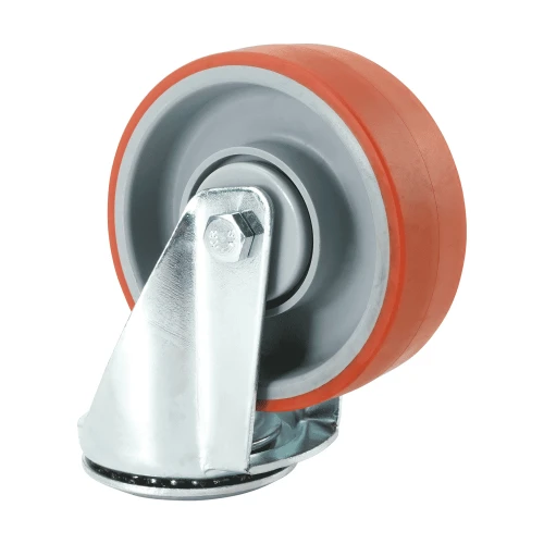 100mm Red Polyurethane Industrial Castors | Heavy duty wheels