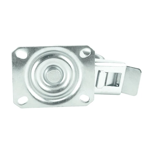 80mm Red Polyurethane Top Plate Castor Braked | Vital Parts