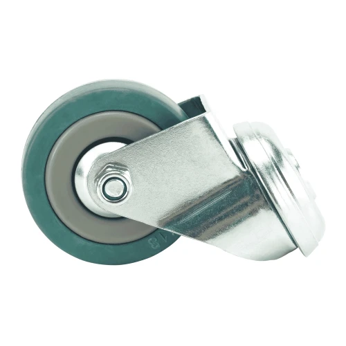 75mm Bolt Hole Green Rubber Castors