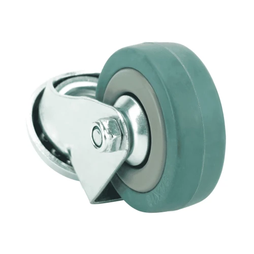75mm Bolt Hole Green Rubber Castors