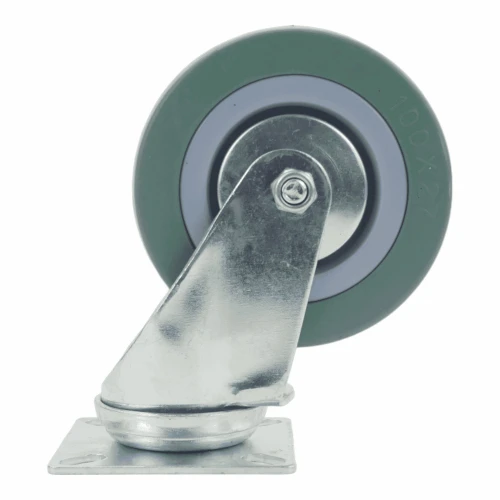 125mm Green Rubber Top Plate Castor  | Vital Parts