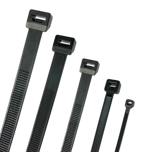 250mm Black Cable Ties (68mm Max Bundle) - 1.3mm Thick x 2.5mm Wide | 100pk