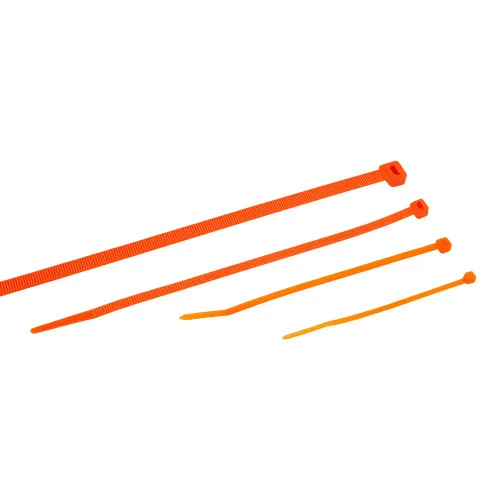 Fluorescent Orange Plastic Cable Tie, 3.6mm x 150mm (Pack of 100)
