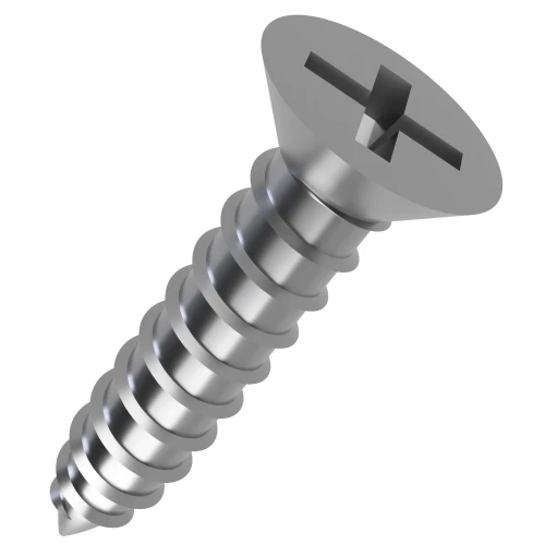 4.8mm x 55mm Phillips Countersunk Self Tapping Screw DIN 7982CH - A4 | Vital Parts