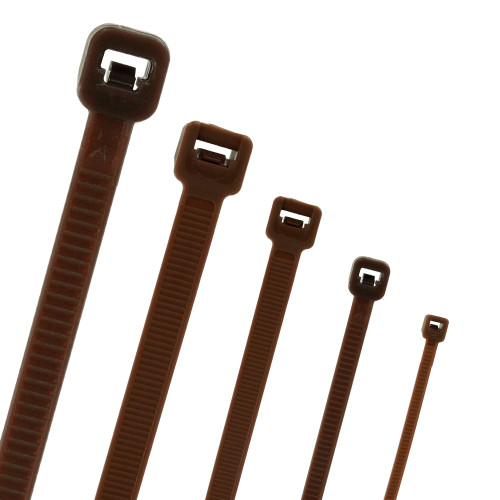 200mm Brown Cable Ties (52mm Max Bundle) - 1.35mm Thick x 4.8mm Wide | 100pk