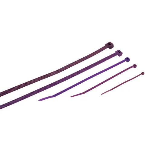 Purple Plastic Cable Tie, 4.8mm x 200mm (Pack of 100)
