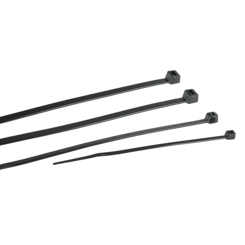 370mm Black Cable Ties (105mm Max Bundle) - 1.5mm Thick x 4.8mm Wide | 100pk