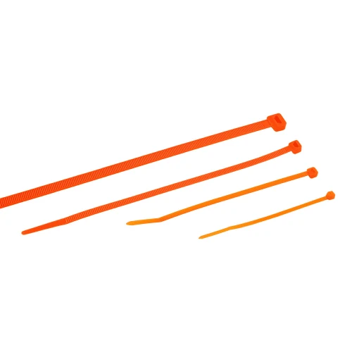 368mm Fluorescent Orange Cable Ties (105mm Max Bundle) - 1.5mm Thick x 4.8mm Wide | 100pk