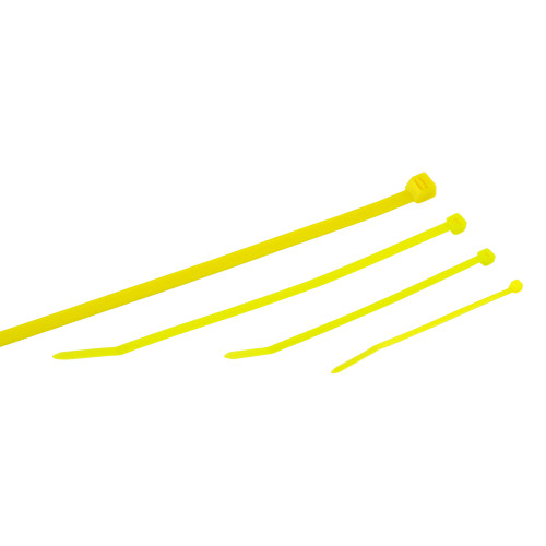 368mm Fluorescent Yellow Cable Ties (105mm Max Bundle) - 1.5mm Thick x 4.8mm Wide | 100pk