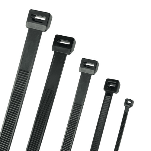 630mm Black Cable Ties (189mm Max Bundle) - 1.8mm Thick x 4.8mm Wide | 100pk