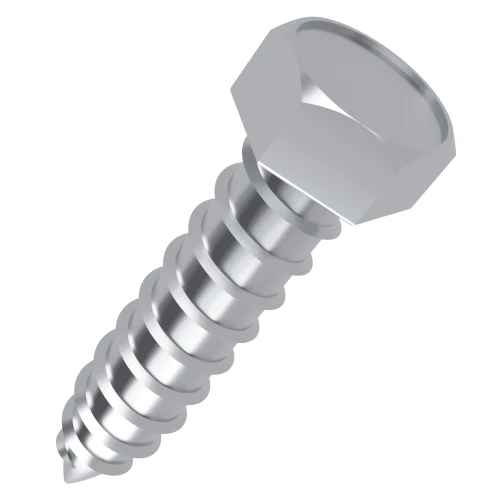 4.2mm x 19mm Hex Head AB Self Tapping Screw DIN 7976C -  Zinc Plated Steel