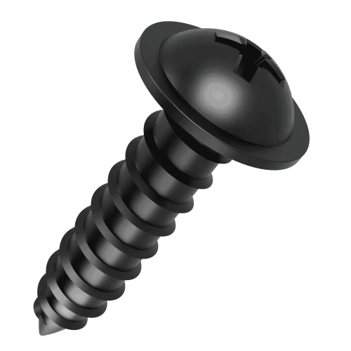 3.5mm x 8mm Pozi Flange AB Self Tapping Screw BS 4174 - Black Zinc