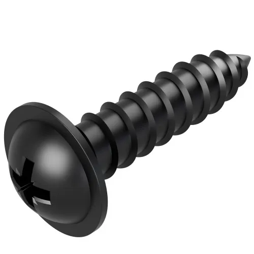 5.5mm x 16mm Flanged AB Self Tapping Screw (BS 4174) | Black Zinc Steel