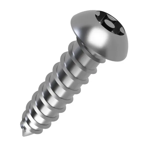 3.5mm x 19mm Security 5-Lobe Pin Button Head AB Self Tapping Screw | Marine Grade A4-70 Stainless Steel