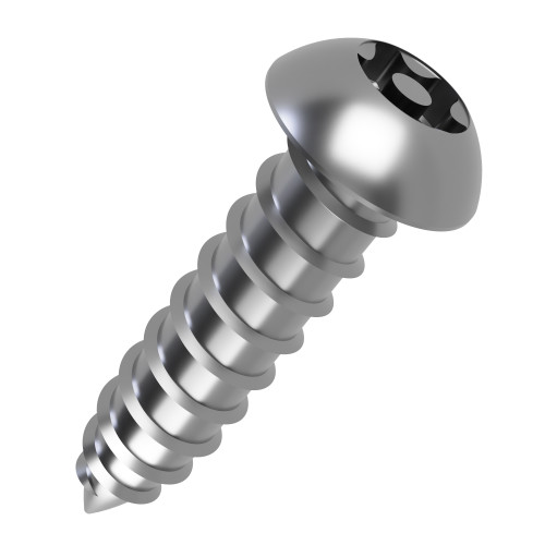 4.8mm x 38mm Security 5-Lobe Pin Button Head AB Self Tapping Screw | Marine Grade A4-70 Stainless Steel