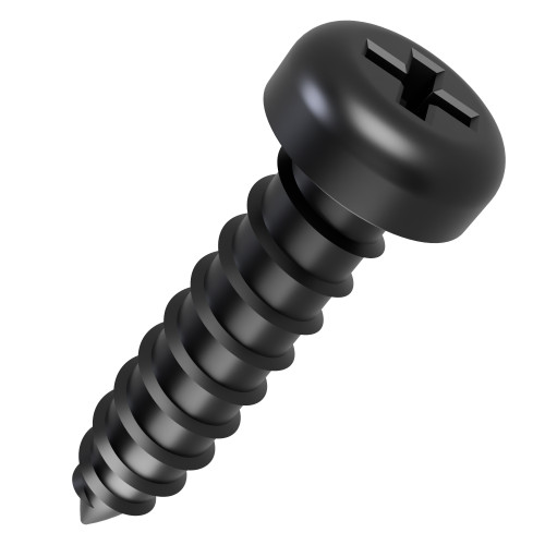3.5mm x 16mm Phillips Pan Head AB Self Tapping Screw (DIN 7981CH) | Black Zinc Steel
