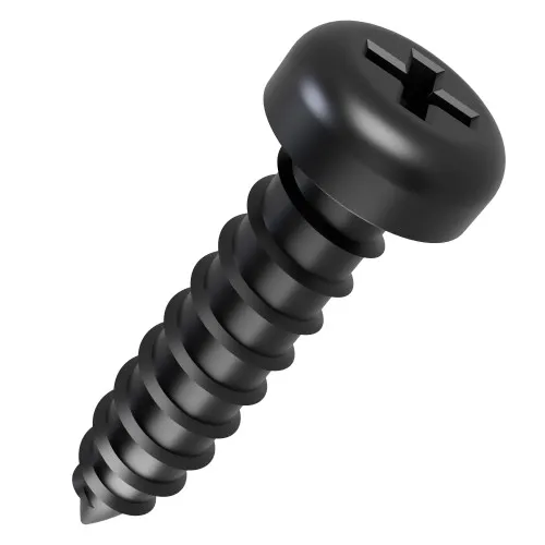 3.5mm x 16mm Phillips Pan Head AB Self Tapping Screw (DIN 7981CH) | Black Zinc Steel