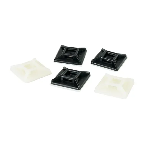 28.6mm x 28.6mm Black Self Adhesive Cable Tie Mounts (4.8mm Max Cable) | 100pk