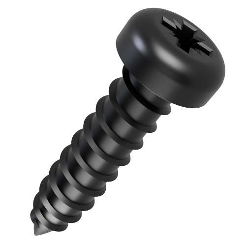 3.5mm x 25mm Pozi Pan Head AB Self Tapping Screw (DIN 7981CZ) | Black Zinc Steel