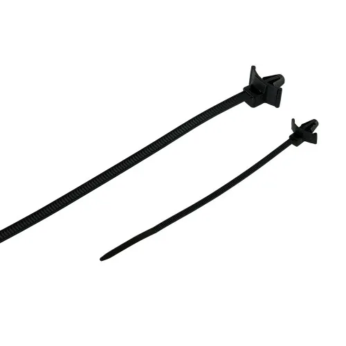 100mm Black Push Mount Cable Ties (4.6mm Max Bundle) - 2.5mm Wide | 100pk