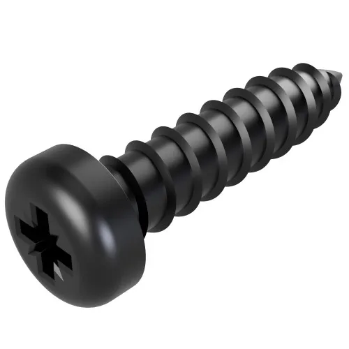 4.8mm x 19mm Pozi Pan Head AB Self Tapping Screw (DIN 7981CZ) | Black Zinc Steel