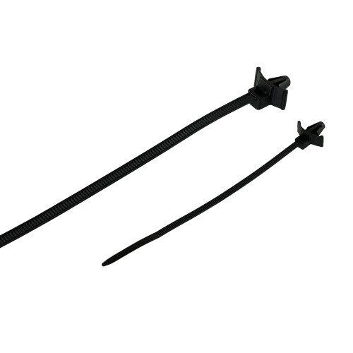 Black Push Mount Cable Ties for Panel Fixing