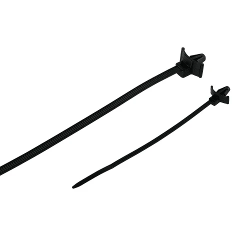 Black Push Mount Cable Ties for Panel Fixing