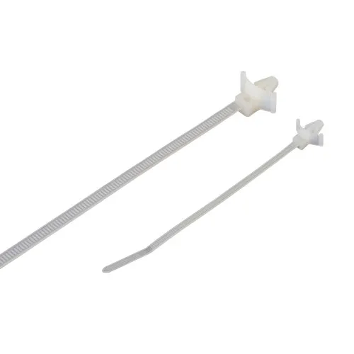 100mm Natural Push Mount Cable Ties (6mm Max Bundle) - 4.8mm Wide | 100pk