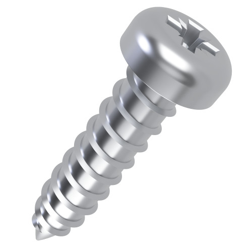 2.2mm x 9.5mm Pozi Pan Head AB Self Tapping Screw (DIN 7981CZ) | BZP Steel