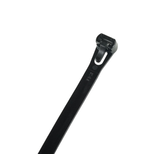 200mm Black Reusable Cable Ties (50mm Max Bundle) - 7.6mm Wide - 22kg Tensile Strength | 100pk