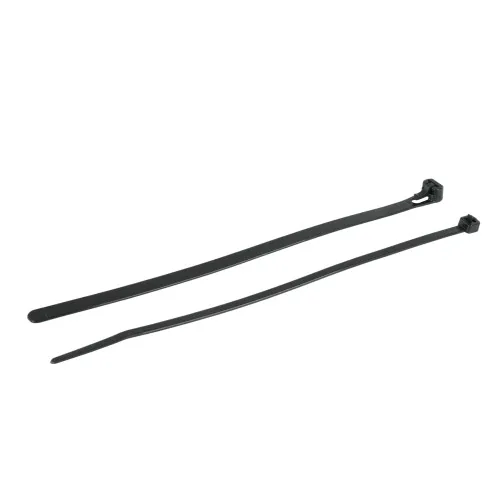 200mm Black Reusable Cable Ties (50mm Max Bundle) - 7.6mm Wide - 22kg Tensile Strength | 100pk