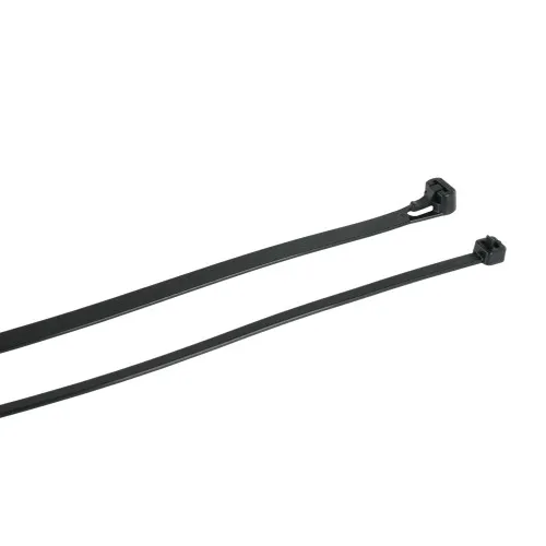 250mm Black Reusable Cable Ties (65mm Max Bundle) - 7.6mm Wide - 22kg Tensile Strength | 100pk