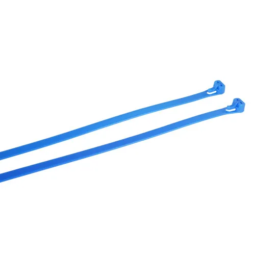 250mm Blue Reusable Cable Ties (65mm Max Bundle) - 7.6mm Wide - 22kg Tensile Strength | 100pk